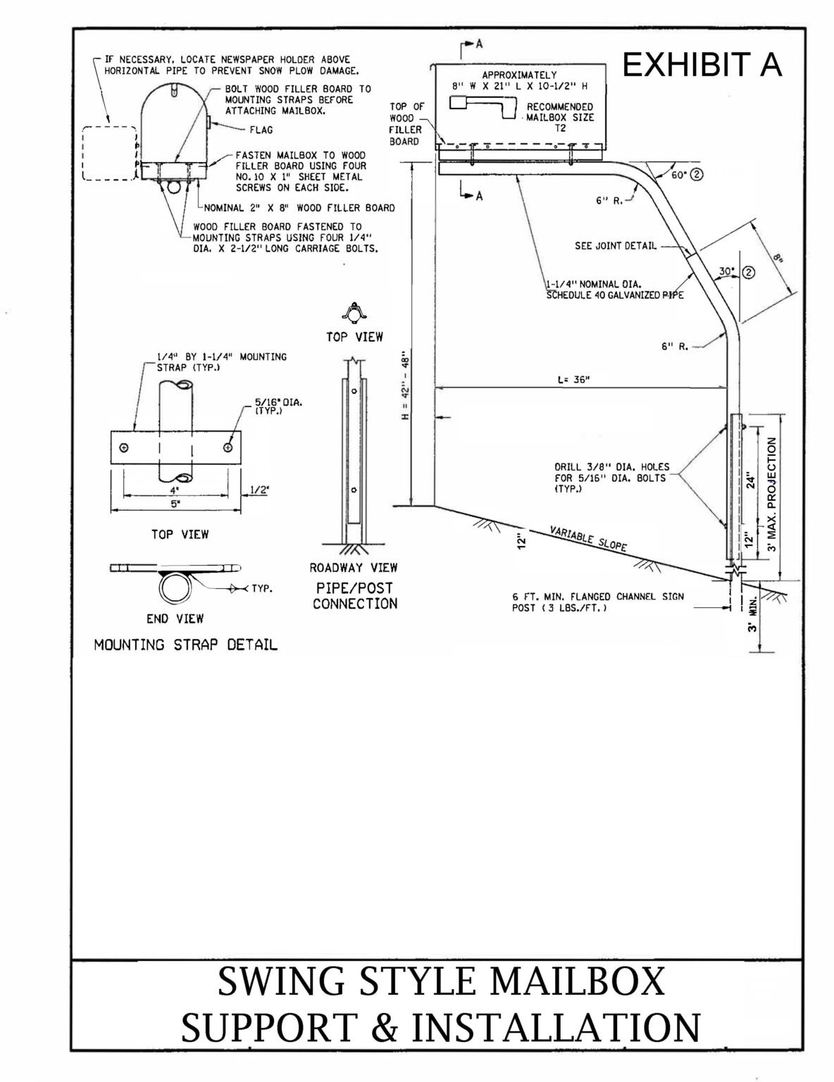 EXHIBIT A Mailbox Support Installation Guide